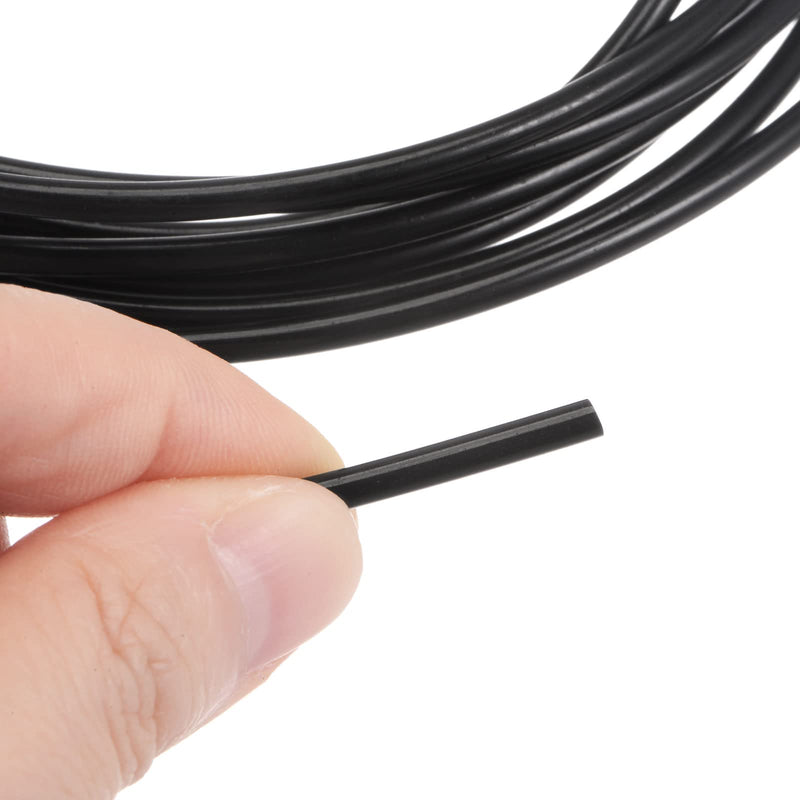 HARFINGTON Polyurethane Round Belts 3mm Dia 9.84ft(3 Meters) Length Smooth Surface PU Urethane Belt for Drive Transmission, Black 3mmx3 Meters