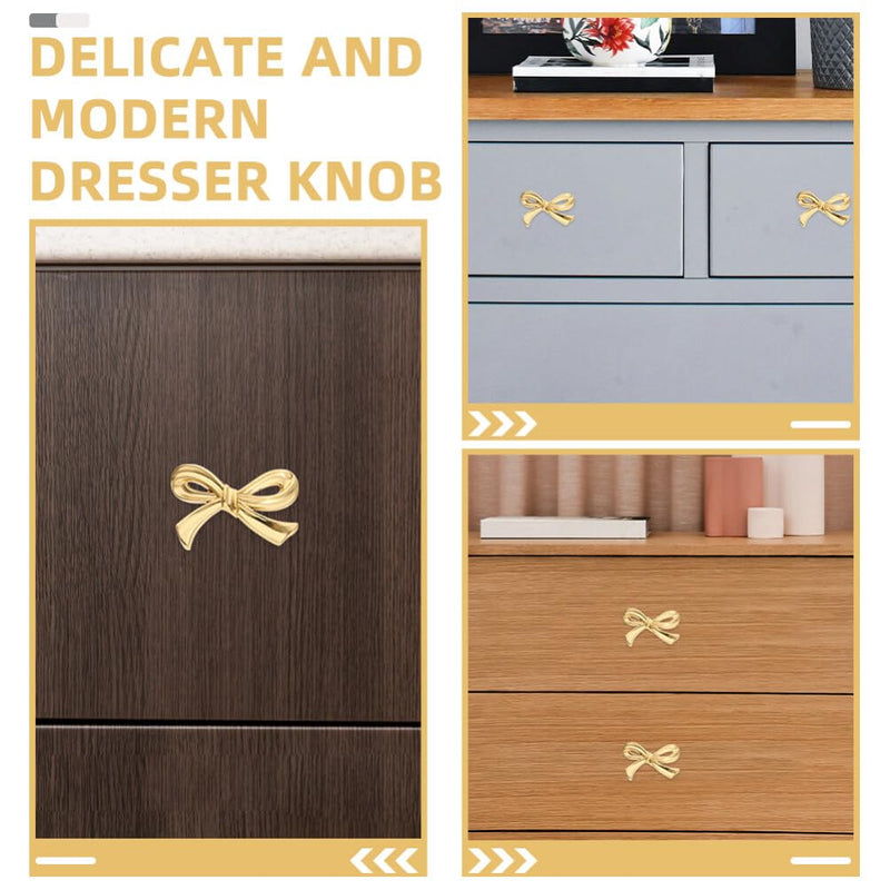 DOITOOL Bowknot Cabinet Knobs 2.75In Decorative Brass Pull Handles for Kitchen Cupboard Dresser Drawer Wardrobe Hardware Set
