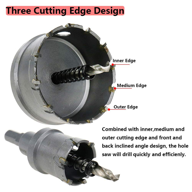38mm/1.5 Inch Hole Saw Carbide Tipped Hole Saw for Cutting Stainless Steel Plate, Iron, Steel 1.5"/38mm