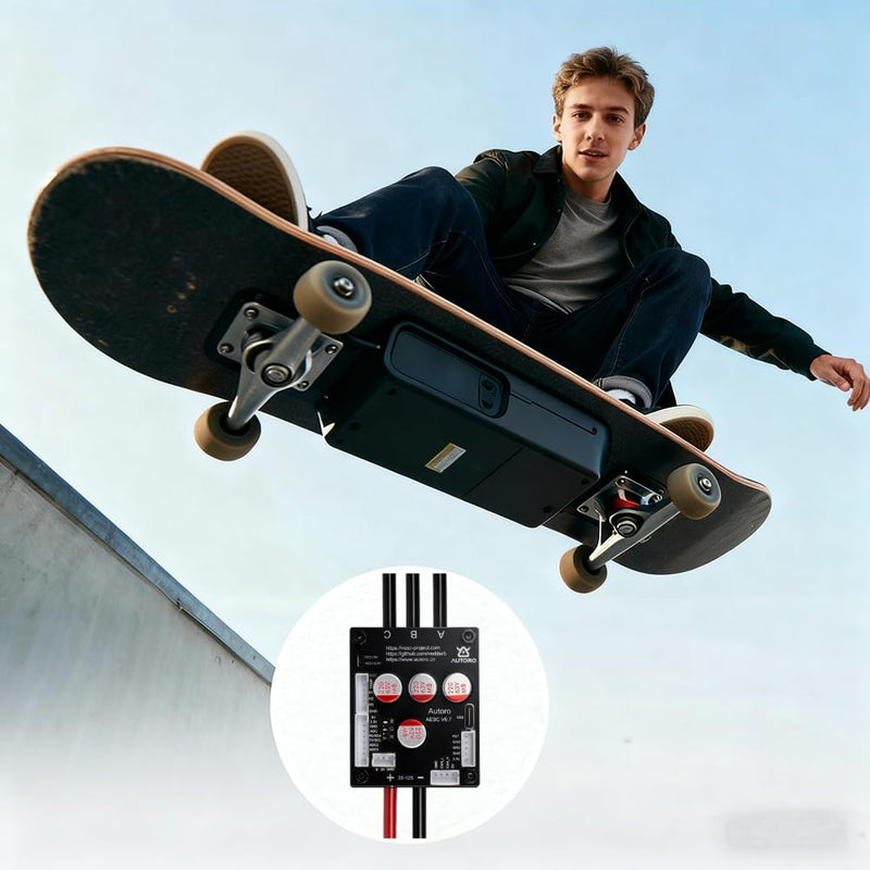 V6.7 FOC ESC VESC 6 Based Motor Controller for ESK8 DIY Electric Skateboard | Autoro BLDC Mini ESC Electric Motor Speed Controller 12S 50A VESC-Tool Based for DIY Electric Scooter Ebike Offroad Vehicles AESC V6.7