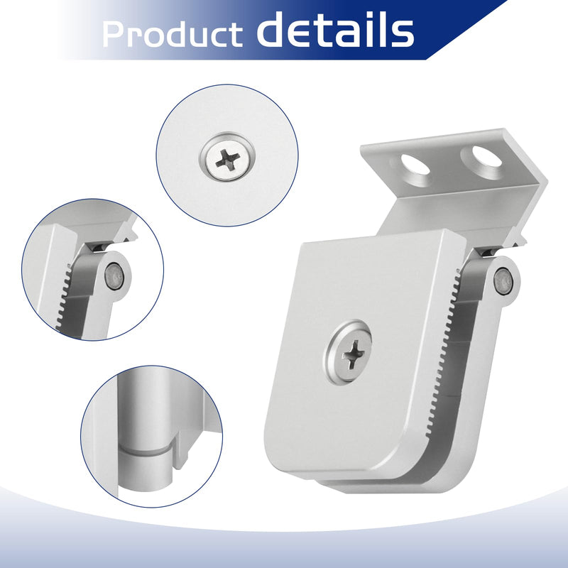 2Pack Glass Shower Door Hinges, Aluminum Mini Hinge Fit for 1/4 Inch Thick Frame-Less Glass Doors, Chrome Finish Hinges for Residential Use Shower Doors Hardware Parts