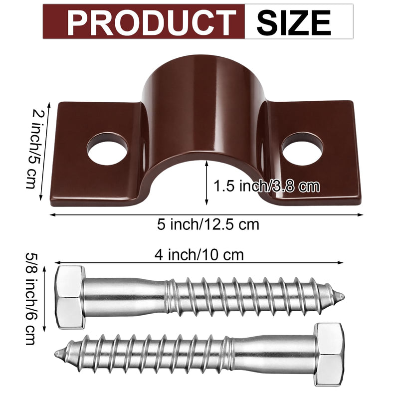 Hicarer Treehouse Hardware 5 Inch Static Uplift Arrestor for One Tree Platforms Carbon Steel Bracket with Lag Bolts Fastens Treehouses Fort Tab to Beam Prevents Movement for Small Tree