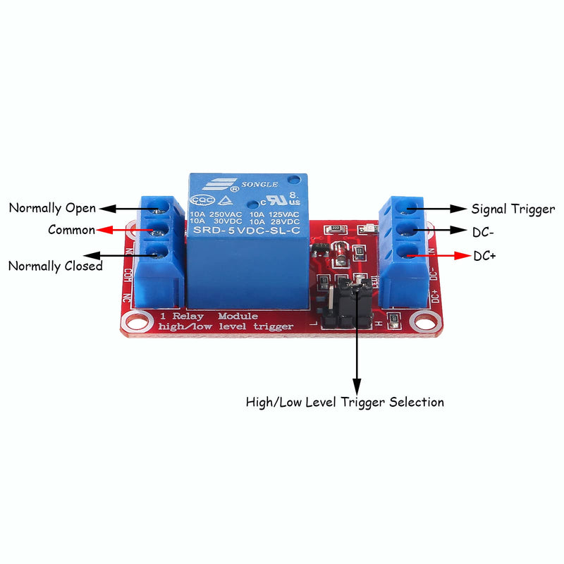 DIANN 12pcs DC 5V Relay Module 1 Channel Relay Board with Optocoupler Support High/Low Level Trigger