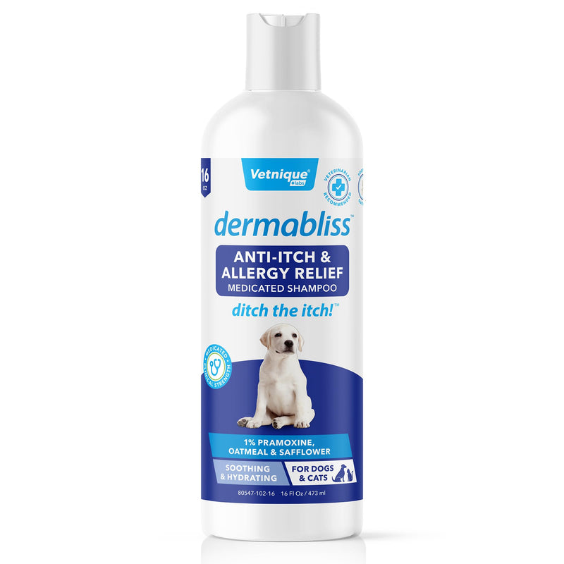 Vetnique Labs Dermabliss Anti-Itch Bundle for Dogs with Anti Itch Allergy Spray and Shampoo for Dogs and Cats Allergies - PawsPlanet Australia