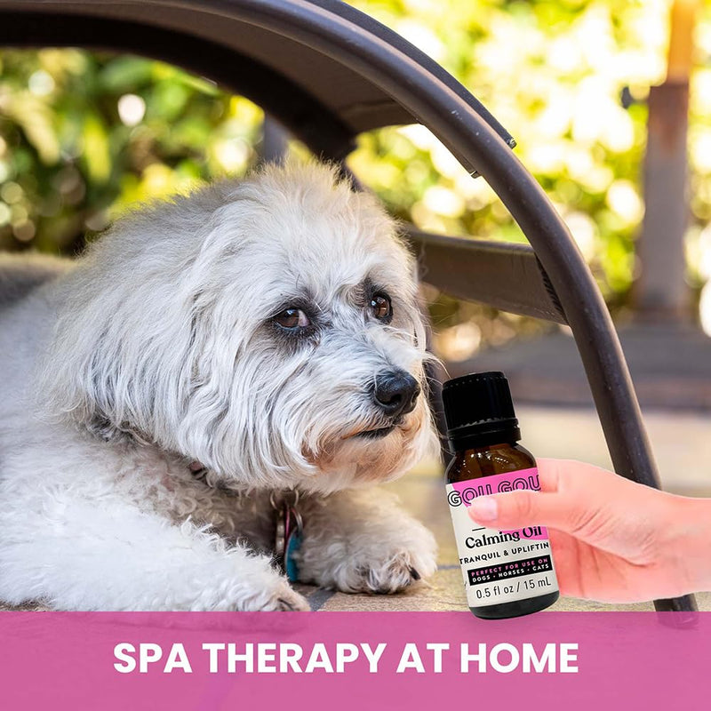 Holistic Natural Derived Calming Pet Essential Oil Blend for Anxiety: Relax Your Pet with Natural Ingredients While Providing Stress Relief: Veterinarian Recommended - Made in USA – 15mL