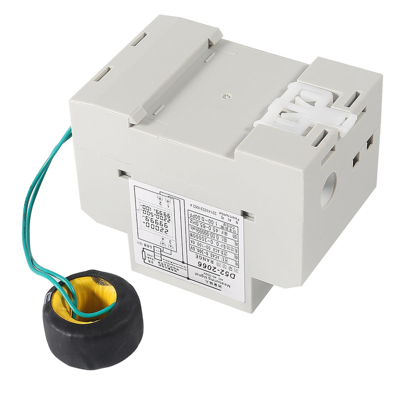 2Pack Single Phase Energy Meter Din Rail Electricity Usage Monitor AC 40-300V 100A Voltmeter Ammeter Watt Kwh Frequency Power Meter External CT 110V