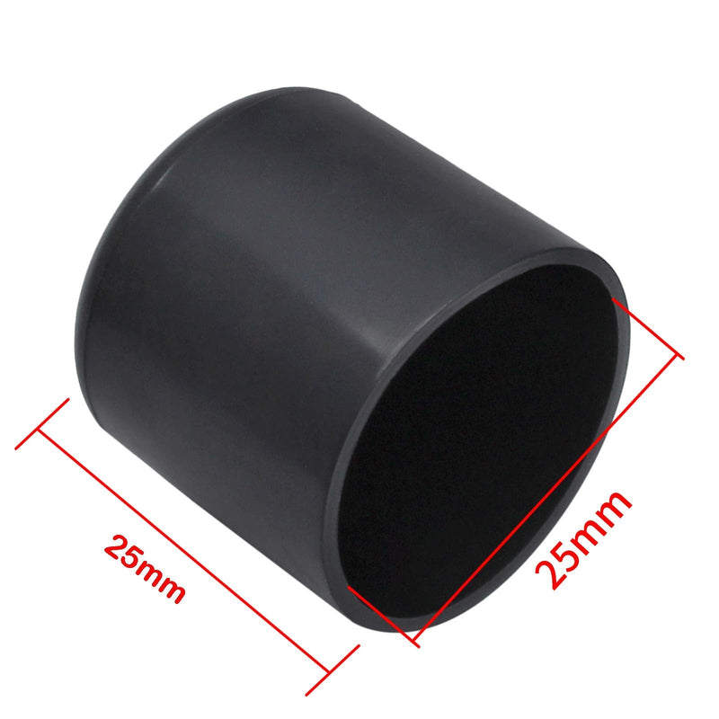 20Pcs Round Rubber Furniture Leg Caps 1"/25mm Vinyl Flexible Chair Leg Floor Protectors/Covers Plastic End Caps for Patio/Indoor Furniture Leg Caps Railing (Black) 1 Inch 20