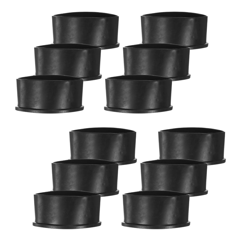 12-Pack Chair Leg Caps, 3 Inch(76mm) PVC Chair Leg Floor Protectors for Folding Chairs/Metal Chairs/Furniture Table/Hardwood Floors, Round Non-Slip Cover End Tips [Black] 12