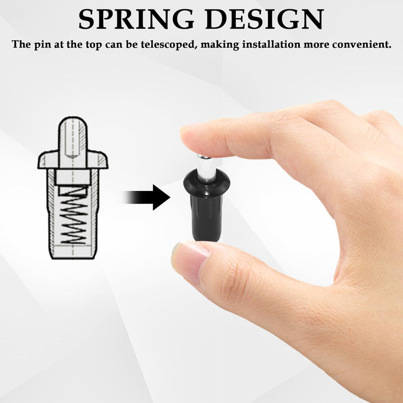 Aifeier ET 8 Pieces Cabinet Door Repair Pins Damper Replacement Repair Pins Blinds Spring Loaded Repair Pins Furniture Fittings Door Spring Pins Black