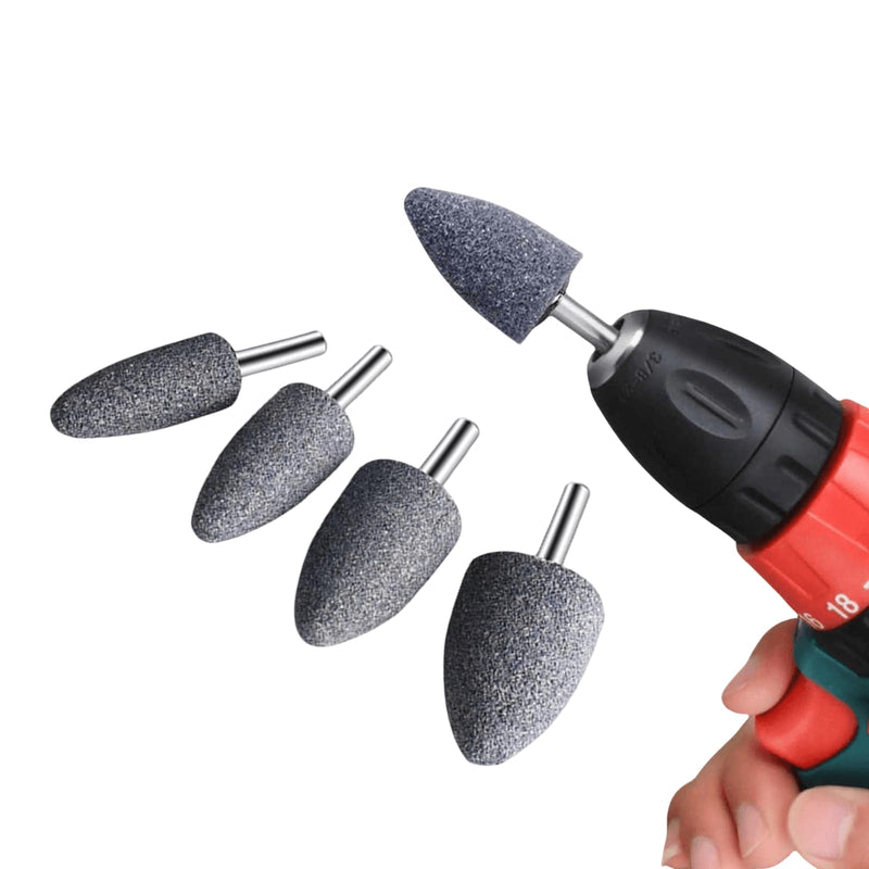 dophee 10Pcs 25mm Cone Shape Aluminum Oxide Mounted Grinding Stones Rotary Grinding Bits with 1/4" Shank for Electric Rotary Tools Drill Grinder