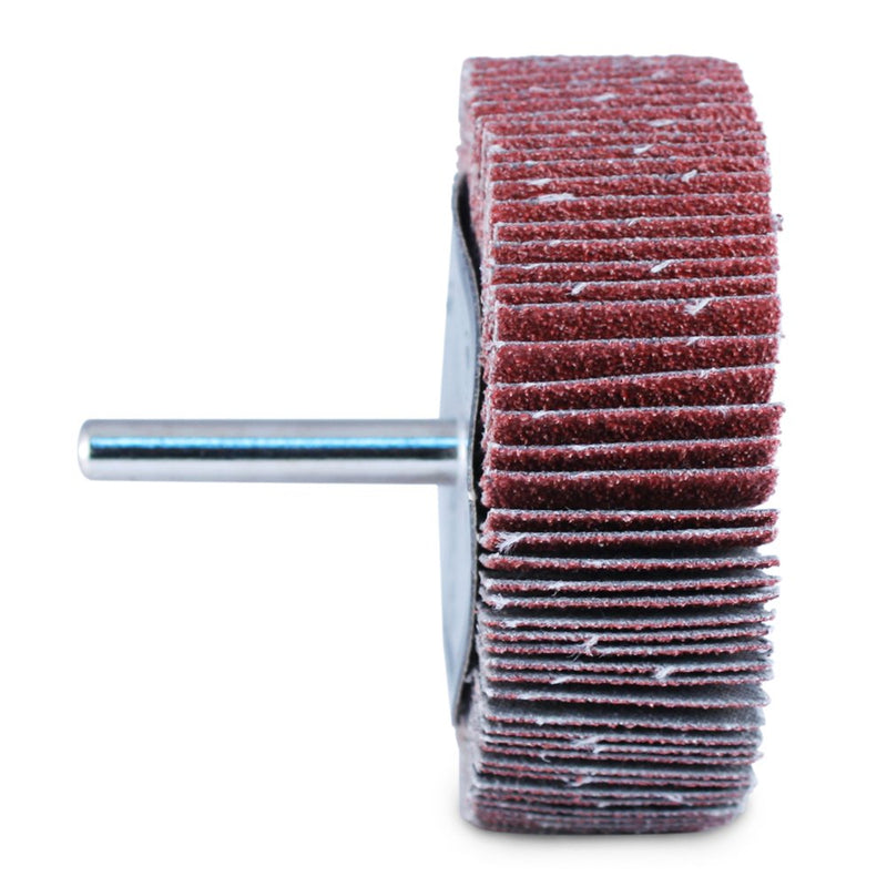 BHA Aluminum Oxide Shank Mounted Flap Wheels, 3” x 1” x 1/4”, 120 Grit - 5 Pack
