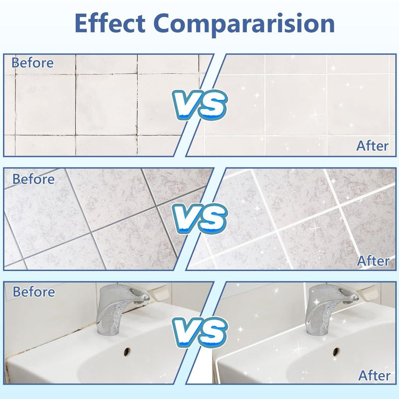 17.64 oz Tile Grout Repair Kit - Grout Filler, Fast Drying Sealer Waterproof Paint with Silicone Trowel Scraper, Restore & Renew Bathroom Shower Kitchen Floor Tile Joints, Line, Gaps (White) White