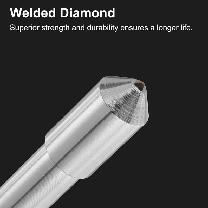 uxcell 5pcs Diamond Dressers, 10mm x 50mm (13/32" x 2") Single Tapered Point Grinding Wheel Round Pen Welded Diamond Dressing Tools, Silver Tone