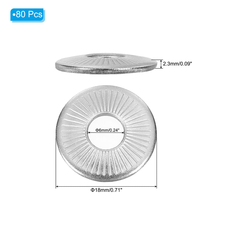 PATIKIL 304 Stainless Steel Flat Washers, 50 Pack M8x22mm Belleville Spring Disc Washer Conical Knurled Metric Gasket for Automotive Industrial Construction