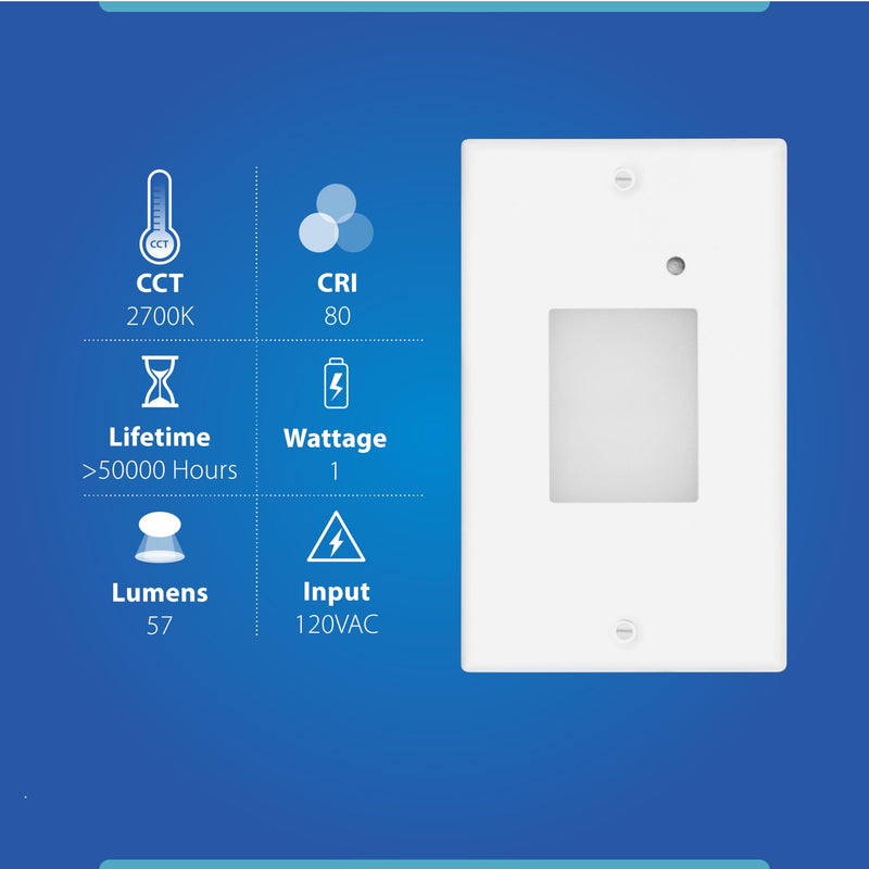 STP2 Frosted White LED Step Light with Photocell (STP2F120WHPC) Horizontal/Vertical
