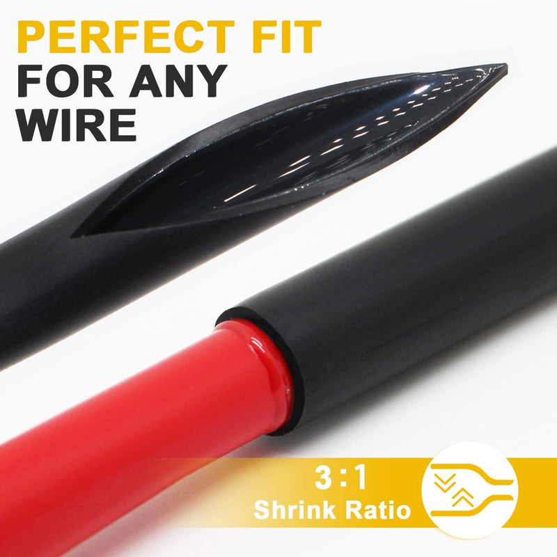 TKDMR 65 Ft 3/8" Heat Shrink Tubing - 3:1 Ratio Marine Grade Heat Shrink,Wire Cable Adhesive Lined Tube Insulation Seal Against Moisture Corrosion and Air Leakage.Black 9.5mm (3/8") - 65Ft Black