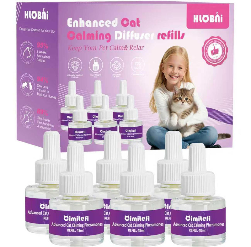 Cat Calming Diffuser Refills, 6 Pack (Up to 180 Days), Premium Cat Pheromone Refill for Anxiety, Stress, Aggression & Spraying, Compatible Most Diffusers (48ml Each)