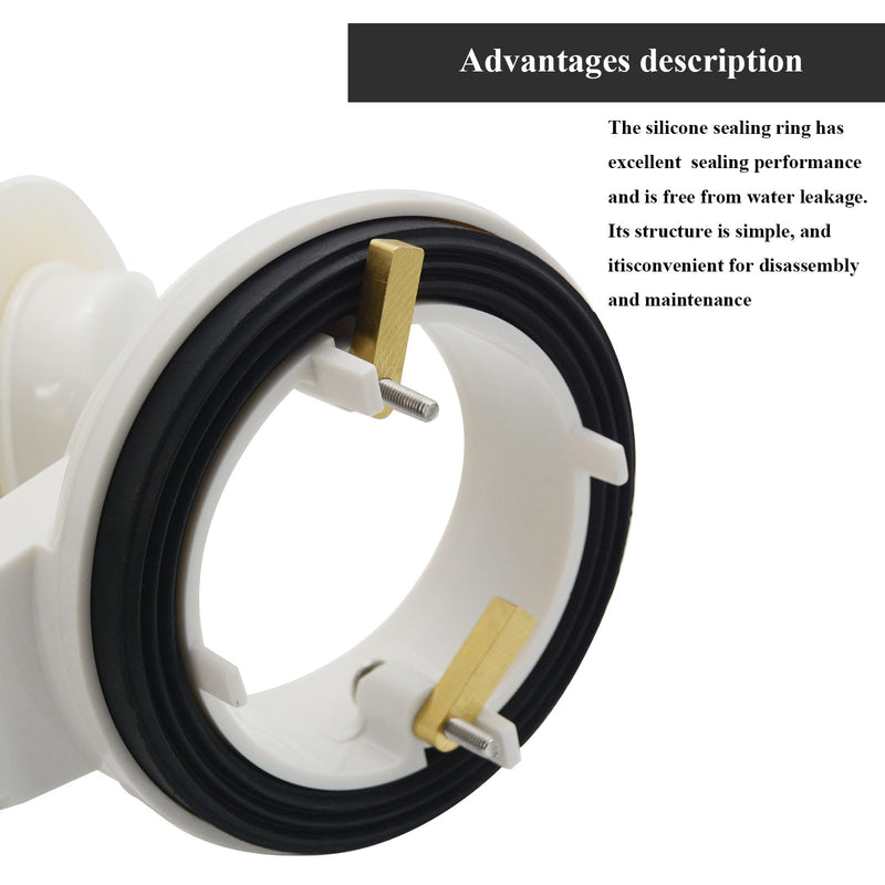Toilet Flush Valve Replacement Kit, Universally for 3-Inch One-Piece Toilets, Includes Chain & Rubber Seal, Compatible with TOTO, American Standard, and Other WC Tank Repair Parts