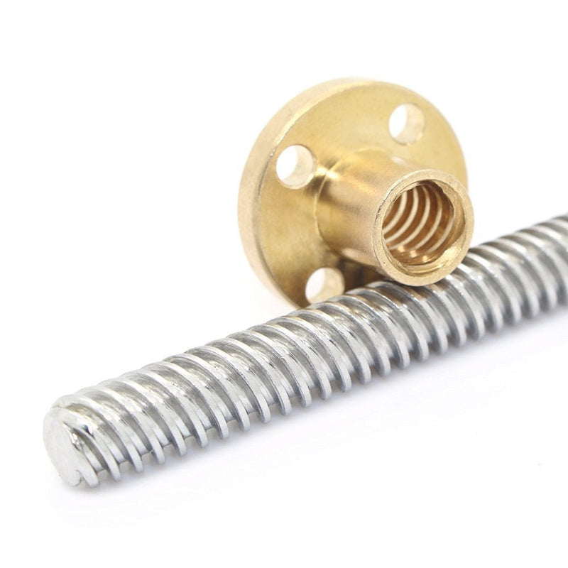 650mm T8 Tr8x8 Lead Screw and Brass Nut (Acme Thread, 2mm Pitch, 4 Starts, 8mm Lead) for 3D Printer Z Axis 650mm Lead screw with nut