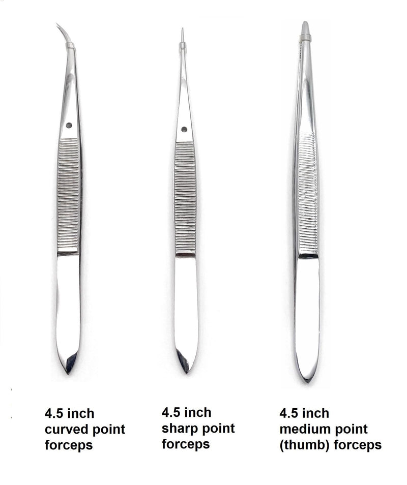 28 Piece Complete Dissection Kit with Dissecting Scissors, Forceps, Scalpels, Teasing Needles, Probes, and Deluxe Leather Case