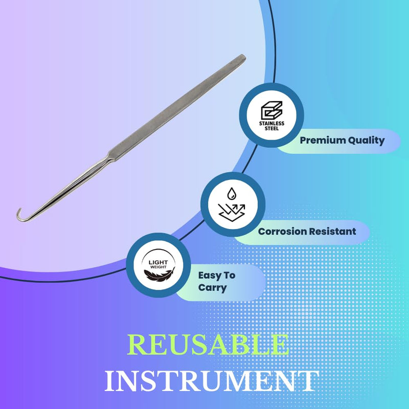 Round Hook 6" Length Surgical Medical Instrument Made of Stainless Steel (1 Pcs) 1 Pcs
