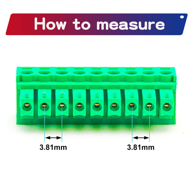 Tcenofoxy 3.81mm 2/3/4/5/6/7/8/9/10/11/12/13/14/15/16/18/20/24 Pin Phoenix Connector PCB Screw Terminal Block Connector (4Pcs 3.81M-8Pin) 3.81MM-8P-4Pcs
