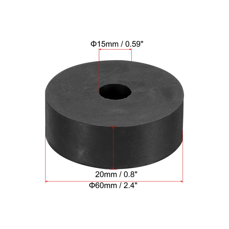 PATIKIL Multi Purpose Rubber Spacer, 6 Pcs 2.4"OD 0.59"ID 0.8"Thickness Neoprene Round Anti-Vibration Isolation Pads Isolator Rubber Bushings Spacer Washer for HVAC Bolts Car Accessories 2.4"OD 0.6"ID 0.8"Thickness