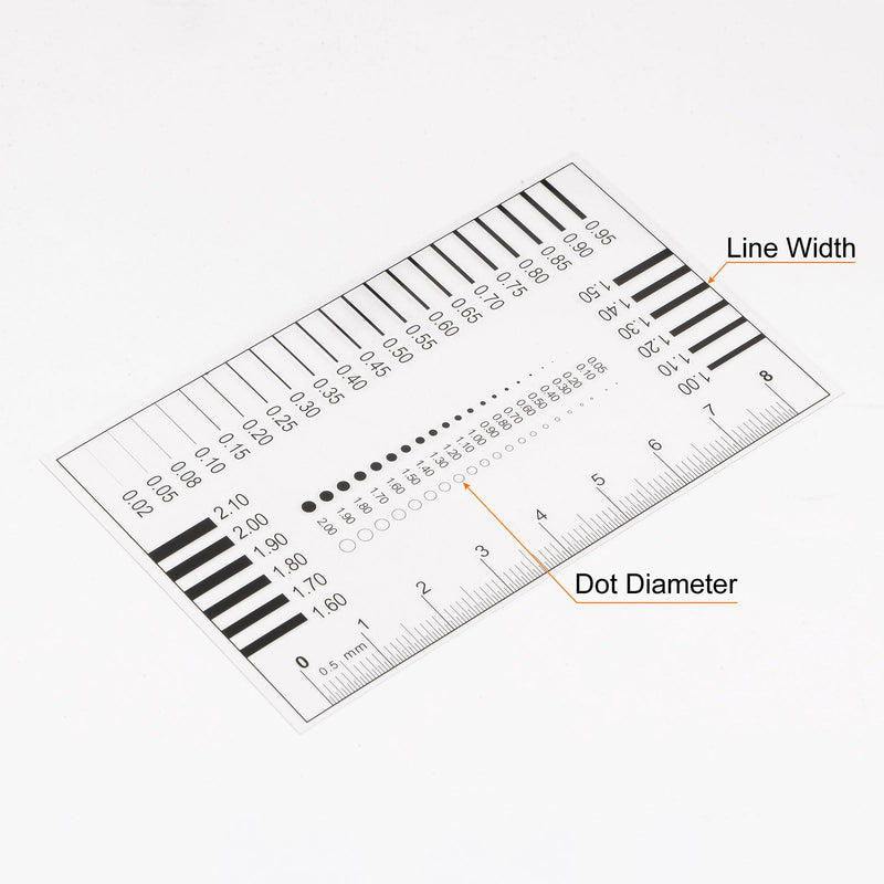 HARFINGTON High Precision SEC Size Estimation Chart 8cm Transparency Flaw Detection Film Ruler for Diameter and Line Width Defects Measuring 1