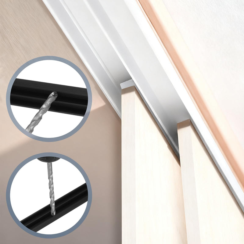 uxcell Plastic Sliding Door Track, 4.27Ft Sliding Glass Cabinet Window Track Hardware Set for 1/4" Thick Panels, for Small Bypassing Closet Door, Black