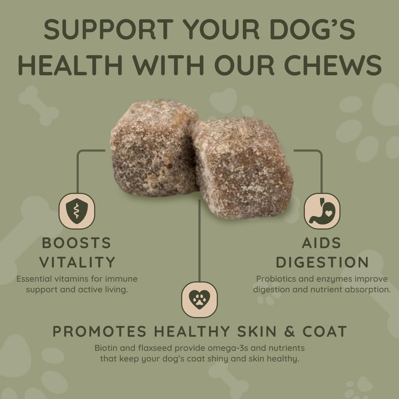 Asher House Wellness Dog Multivitamin Chews - Dog Vitamins and Supplements, Soft Chew for Pet Dogs with Probiotics, Flaxseed, Colostrum - Comprehensive Health Support from Puppy to Senior, 120 Chews - PawsPlanet Australia