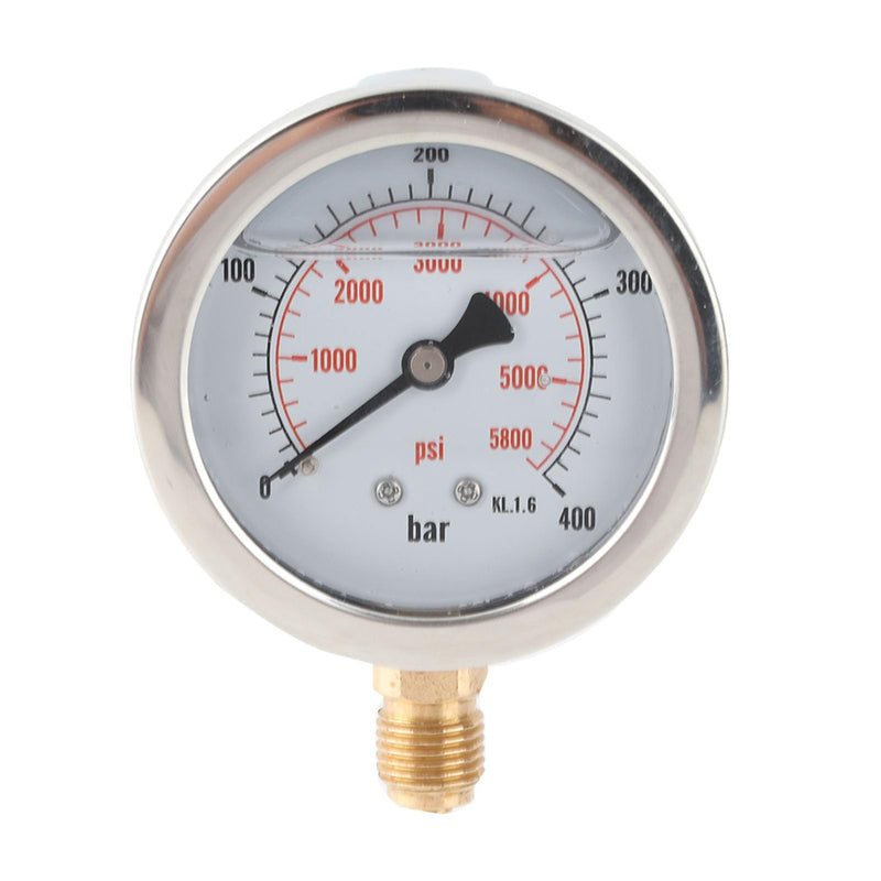 Fdit 0-400BAR 0-5800PSI G1/4 63mm Dial Hydraulic Pressure Meter High