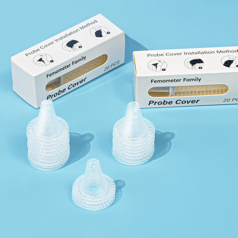 100 Pcs Ear themometer Probe Covers/Refill Caps/Lens Filters for Femometer Family Thermometers Models ET108 and ET107, BPA Free Disposable Covers