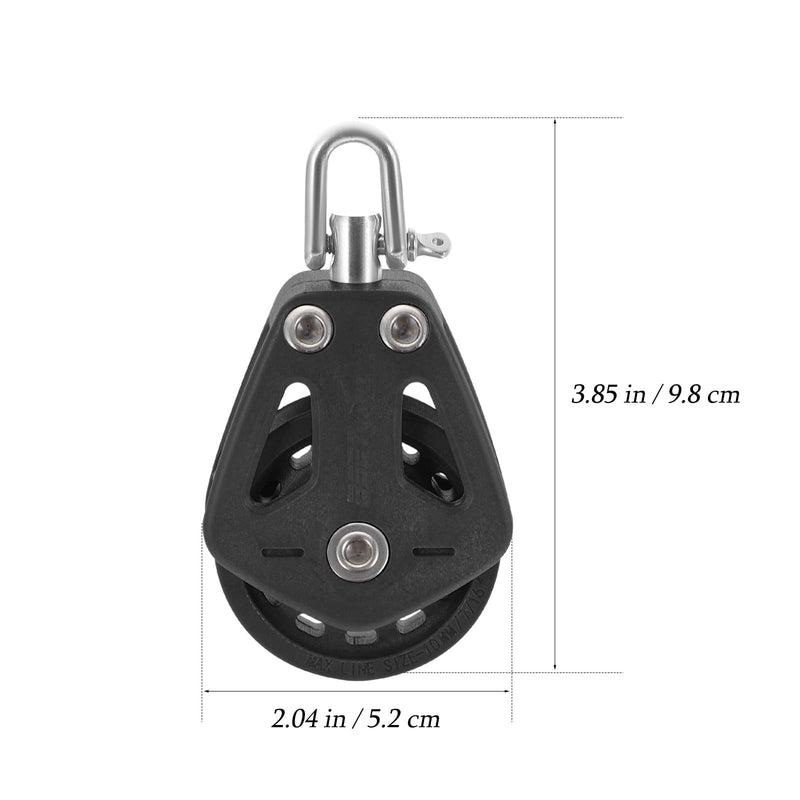 ULTECHNOVO Stainless Steel Nylon Marine Pulley,Pulley Block Rope Rope Runner Kayak Pulley Single Pulley Bearing Block Rope Black