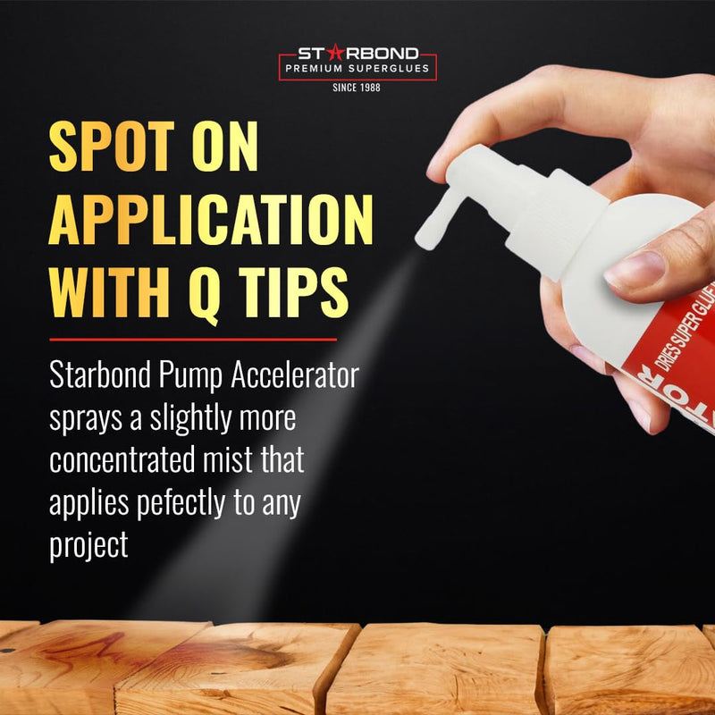 Starbond Pinocchio Pump CA Glue Accelerator, Instantly Dries Super Glue, 8 oz 8 ounce