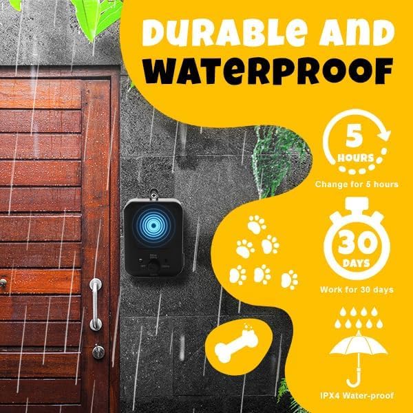 Anti Barking Device, Waterproof Bark Dog Deterrent Box, Rechargeable Ultrasonic Dog Barking Deterrent for Indoor & Outdoor Dogs, Safe for Dogs & People
