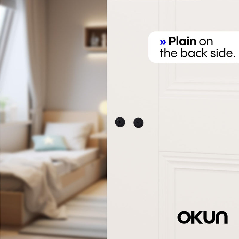 Okun Zen Dummy Door Handle – 2 Pack, Reversible, Non-Turning Lever for Closet, Pantry, or Hallway Doors – Matte Black Finish