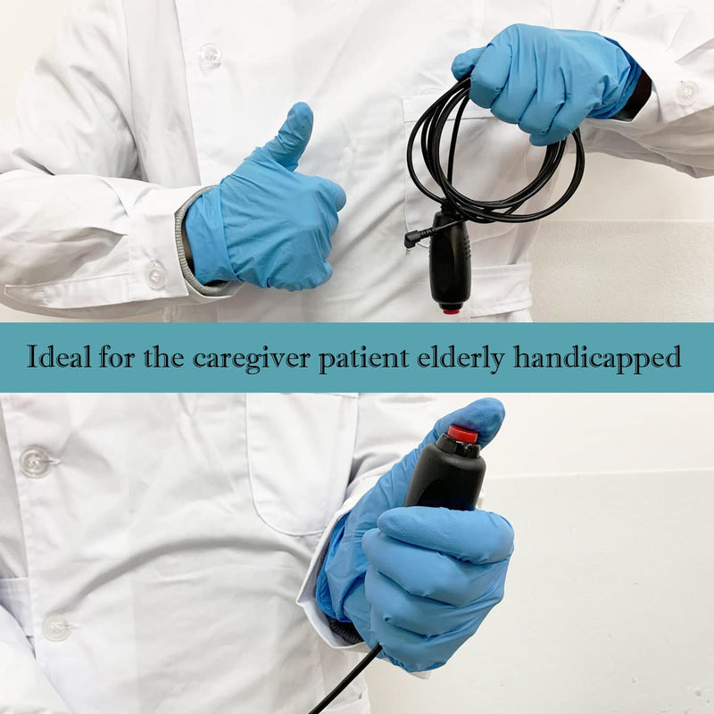 Replacement Nurse Call Cord, Red Button Momentary Call Cable for Nurse Station, 6.35mm Plug, 7 Feet, Black (1 PCS)