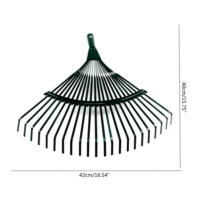22 Teeth Heavy Duty Steel Metal-Rake for Head High Carbon Steel Lawn Leaves Garden Garden Tools without Handle Home Tool