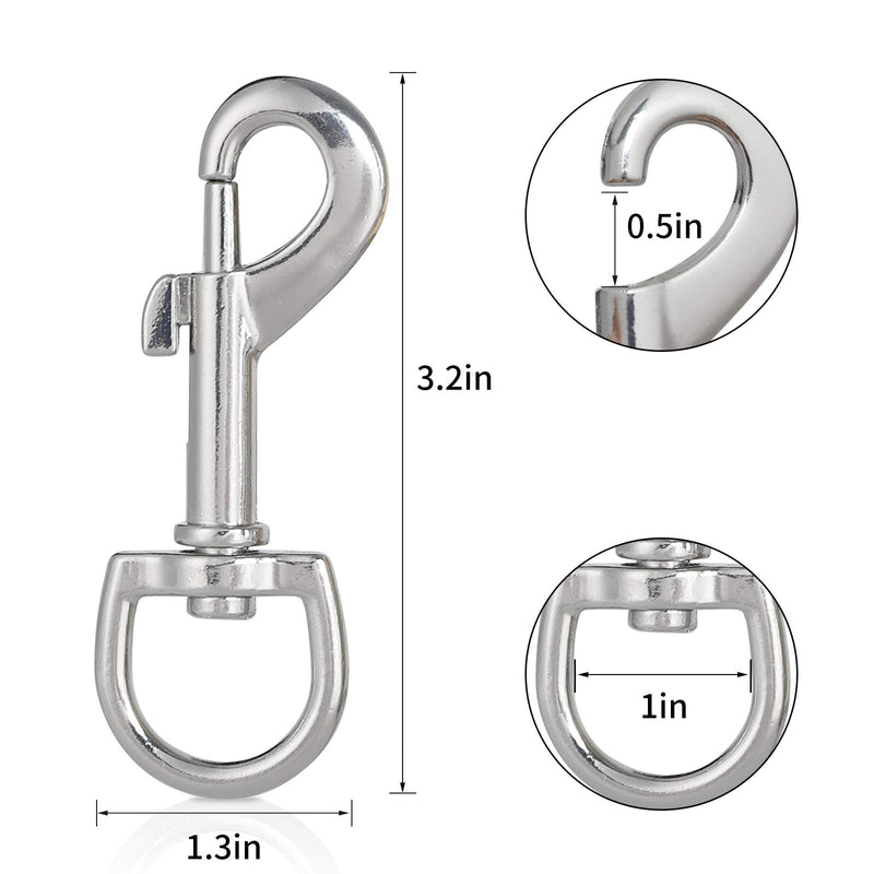 3 Inch Swivel Snap Hooks, 12Pcs Heavy Duty Pet Leash Hooks Swivel Eye Snap Clips for Dog Leash DIY Crafts Project