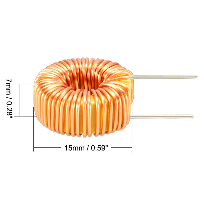 uxcell 10Pcs Vertical Toroid Magnetic Inductor Monolayer Wire Wind Wound 100uH 6A Inductance Coil