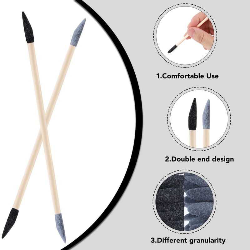 50 Pcs Sanding Sticks, Double End Matchsticks Fine Detailing Polishing Stick with Storage Box for Plastic Models Wood Hobby Woodworking, 120/280 Grit 50 Double-headed