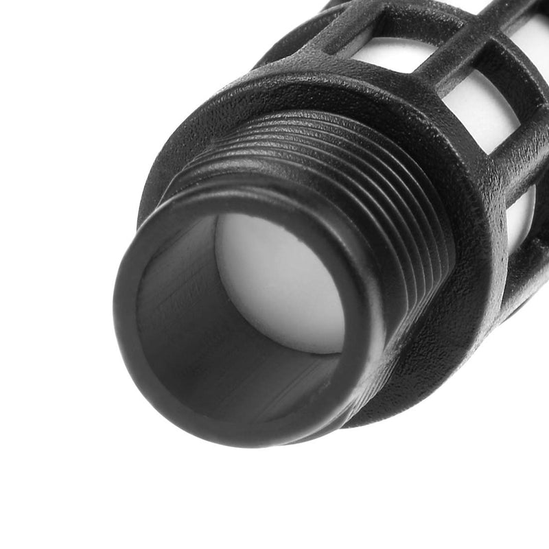 uxcell Plastic Pneumatic Muffler Exhaust Air Line Silencer Bigger 1/4 PT Black, 2pcs