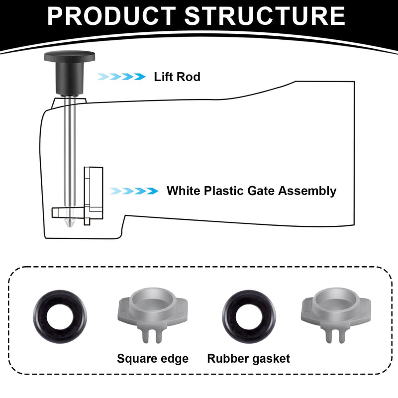 2-Pack Tub Spout Diverter Repair Kit Universal Fit for Shower Bathtub Faucets Includes Valve Stems Cup Seals Gates Chrome Style Fix Leaky Diverter Valve (Black)
