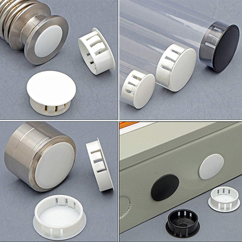 30PCS 50mm/2" White Hole Plugs Plastic Flush Type Hole Plugs Snap in Locking Hole Tube, Furniture Fencing Post Pipe Insert End Caps (White) 50mm/2"
