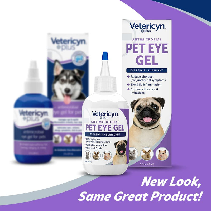 Vetericyn Plus Pet Eye Gel | Dog and Cat Eye Ointment Alternative to Lubricate and Relieve Eye Irritations and Abrasions, Reduce Symptoms of Pink Eye in Dogs and Cats. 3 ounces - PawsPlanet Australia