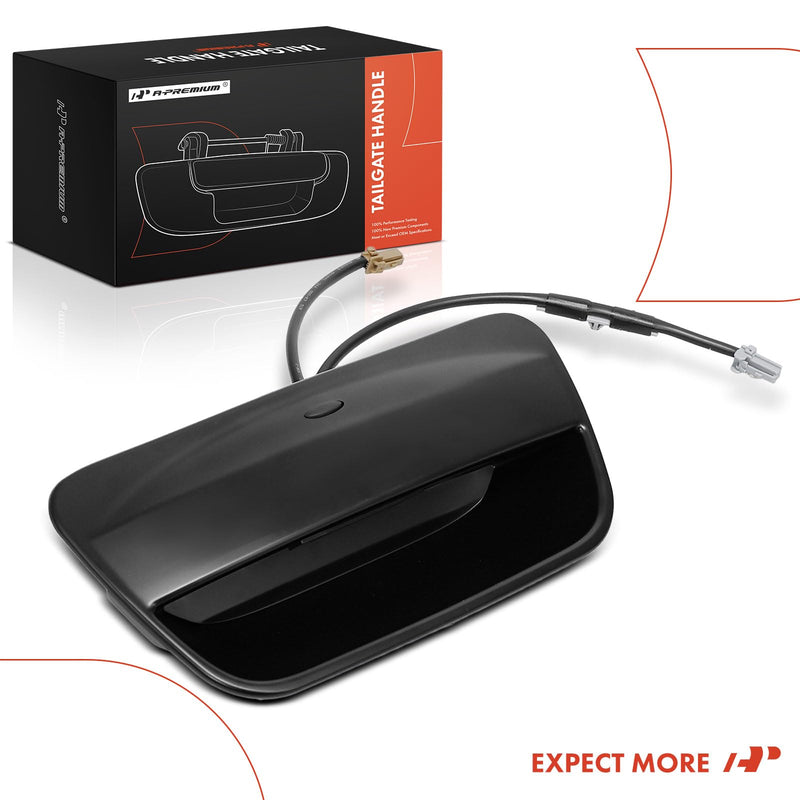 A-Premium Tailgate Handle Liftgate Latch Handle Compatible with Nissan Versa 2007 2008 2009 2010 2011, Primed Black, Replace# 90606-YC035, 90606-EL00C