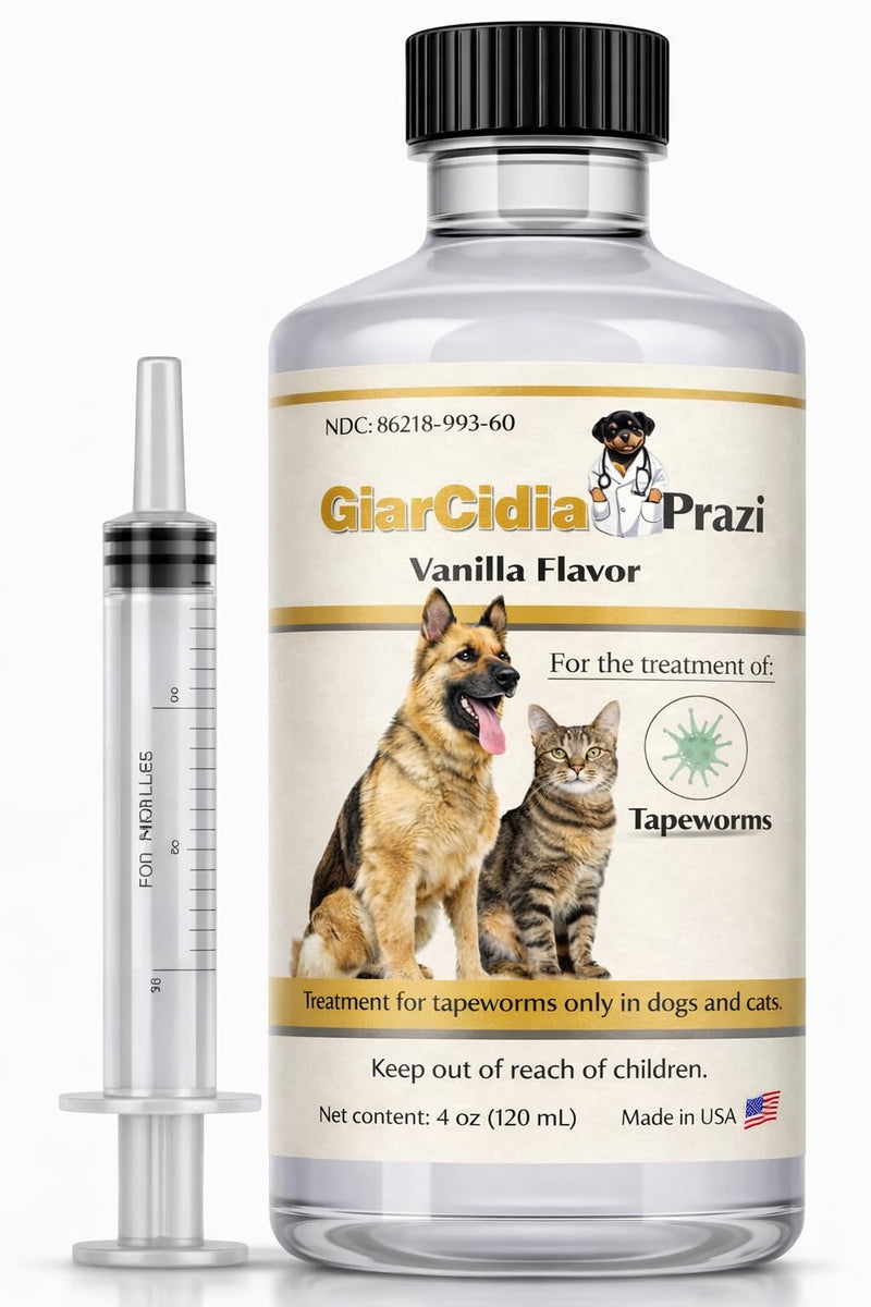 No More Tapeworms in Cats and Dogs- Dewormer for Cats and Dewormer for Dogs - Vanilla Flavour with 3ml Dropper (120ml Vanilla) 120ml Vanilla