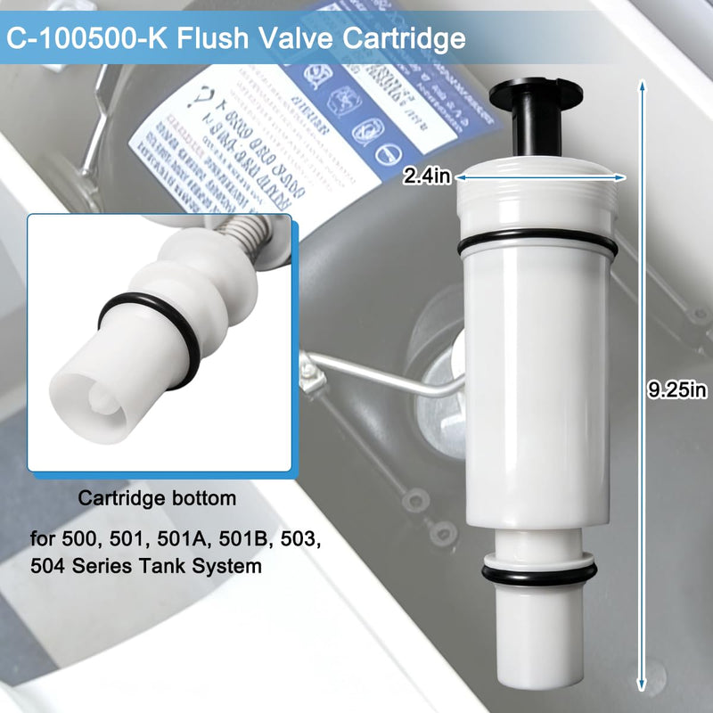 C-100500-K C-100500-Kit Flush Valve Cartridge M-101526-F3 (1 Pack) | Compatible with Flushmate III 503 IV 504 500 501 501A 501B Tank Systems, Replaces C-100500-Kit M-101526-F3 C-100500 Assembly 1 Pcs