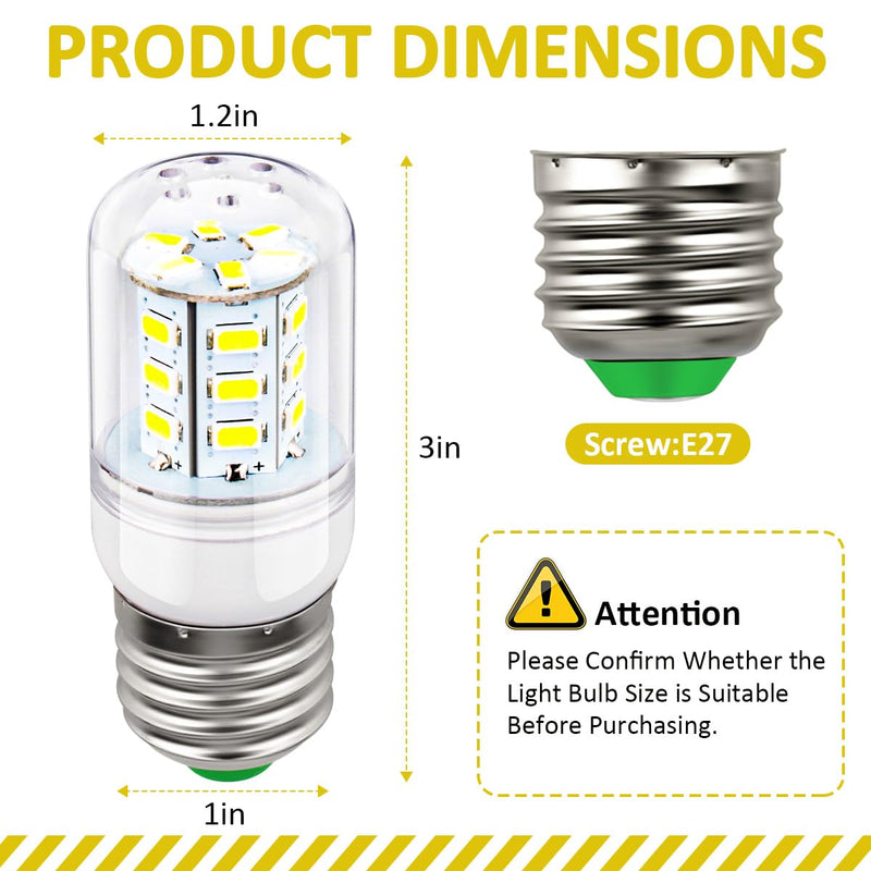 KEI D34L Refrigerator Bulb Replacement for Frigidaire Kenmore Electrolux 5304511738 LED Refrigerator Replace PS12364857 AP6278388 4584444 (110V-240V 3.5W White Light) - 2 Pack 2pcs