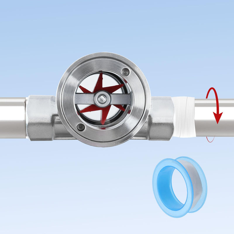 Antrader 3/4"NPT Female 304 Stainless Window Sight Glass Flow Indicator | Water Flow Indicator with Plastic Impeller for Agriculture,Residential Water Supply,Industrial DN20-3/4"